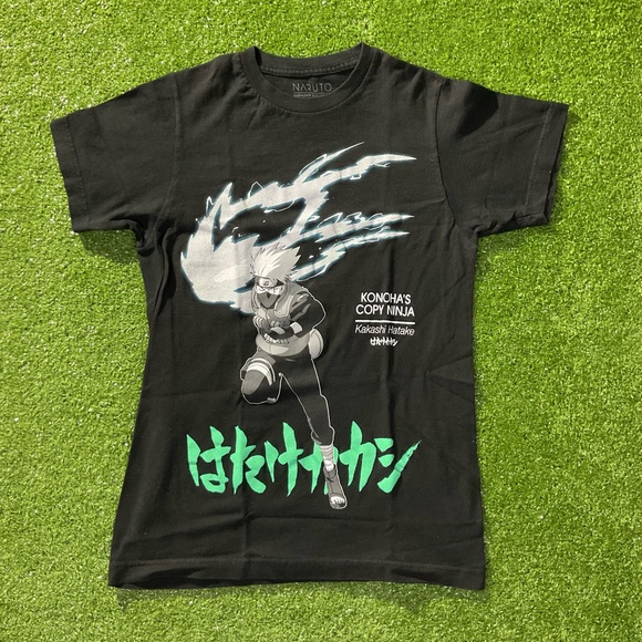 Viz Media Naruto Anime Kakashi Hatake Black Graphic Tee - Picture 1 of 6